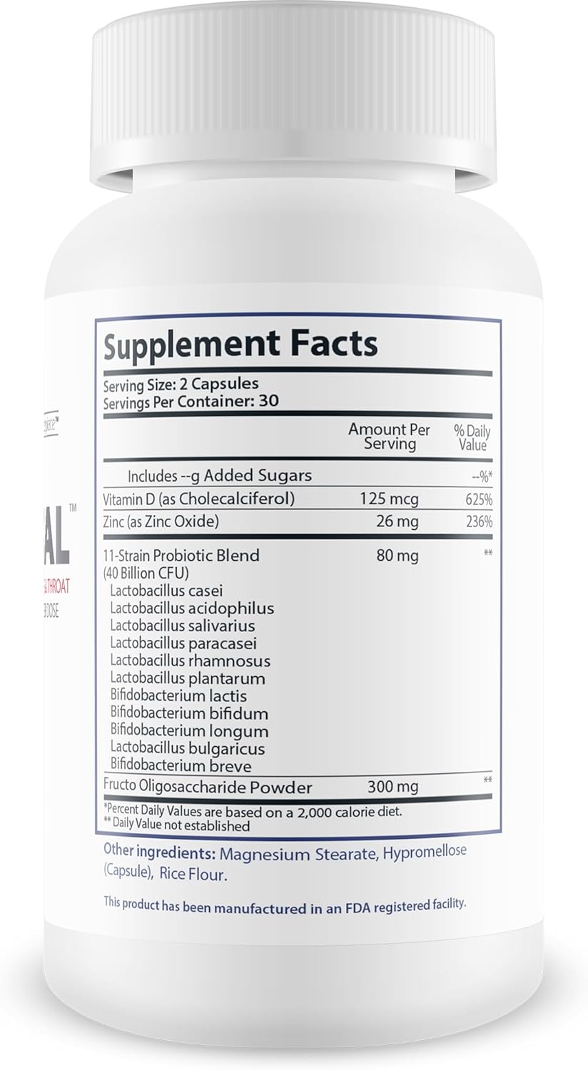 Pro Nasal - Our Best Sinus Support Supplement - Ear Nose Throat Probiotics - Sinus Probiotic for Natural Sinus Support - Oral Probiotics for Mouth Bad Breath - Dry Mouth Probiotic - Probiotic Sinus