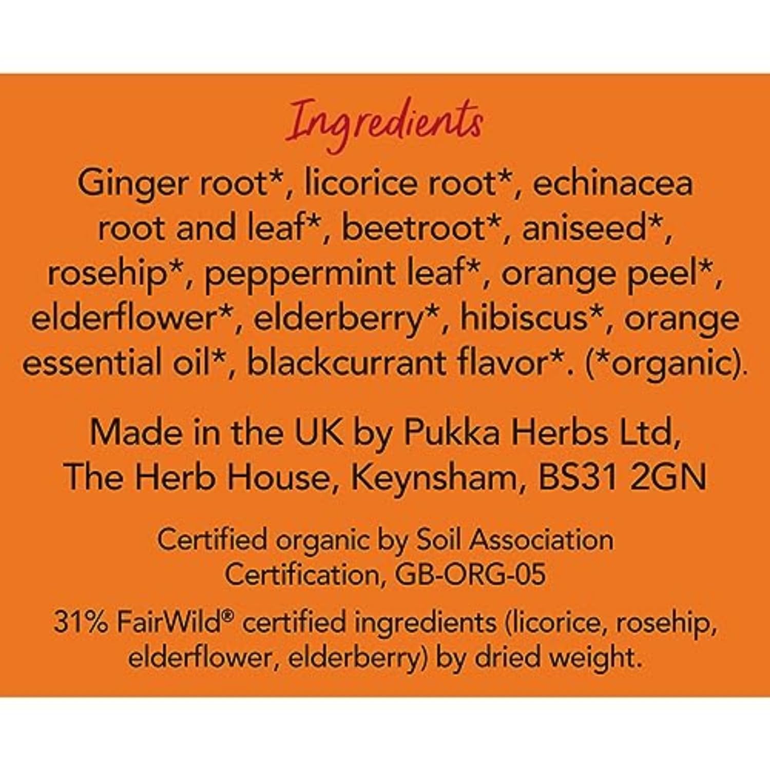 Pukka Elderberry & Echinacea Organic Herbal Tea, Perfect for Wellness Support, Caffeine Free, 80 Total Tea Bags (20ct - Pack of 4)