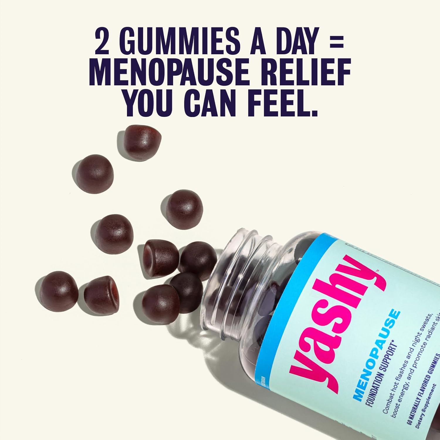 Menopause Relief Gummies | Black Cohosh | Hormonal Balance & Symptom Support from Hot Flashes Night Sweats Mood Swings Low Energy Perimenopause | Delicious BlackBerry Flavor | 1 Month Supply