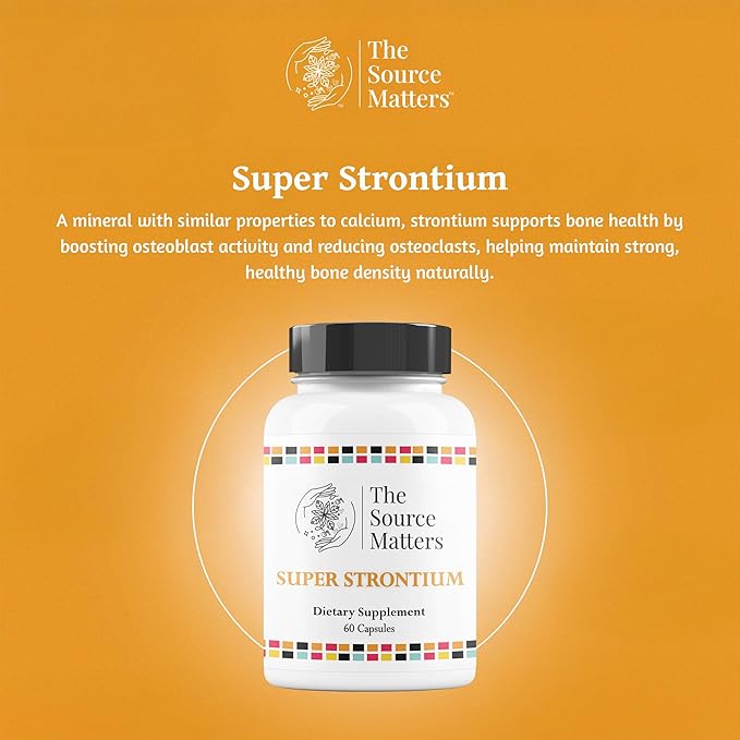 Super Strontium Boost Dietary Supplement | Bone Support Formula with Strontium Citrate for Structural Integrity, Skeletal Strength, and Balanced Bone Turnover (60 Capsules)