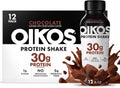 Oikos Protein Shake, Chocolate, 30g High Protein Drinks, Shelf Stable, Ready to Drink, 5g Prebiotic Fiber, 12 fl oz Bottle, 12 Count