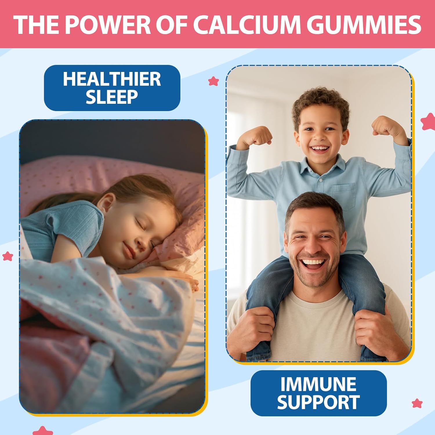 Calcium Citrate Gummies for Kids & Adults- Calcium Supplements with Vitamin D3, K2, Magnesium, Zinc for Bone, Muscle & Immune Support, Sugar Free Calcium Gummies Strawberry Flavor 60 Count