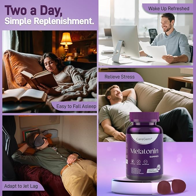 Sleep Aid | 5mg Melatonin Gummies with Ashwagandha, Valerian Root & L-Theanine | Natural Sleep Support for Adults | Stress Relief & Relaxation | Non Habit Forming 60 Count