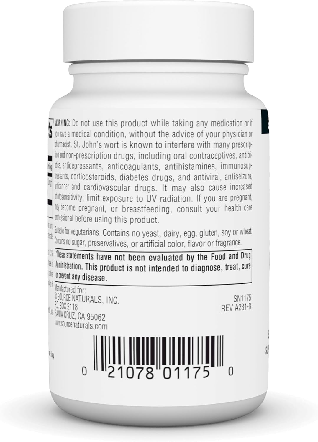 Source Naturals St. John's Wort 450 mg Supports a Positive Mental Outlook - 45 Tablets