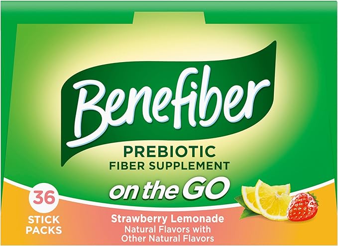 Benefiber Fiber Supplement, Strawberry Lemonade, On The Go Stick Packs, 36 Count