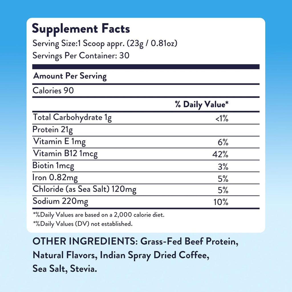 Equip Foods Prime Protein Powder | Clean, Grass Fed Beef Protein Isolate | Carnivore Protein Powder | Paleo, Keto Friendly | Gluten, Dairy Free | Helps Build & Repair Tissue | 30 Servings, Iced Coffee