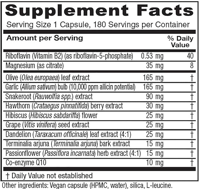 Vitanica Rauwolfia Extra - Heart Health Supplement - Supports Blood Pressure Already Within a Healthy Range - Supplement with Magnesium, CoQ10 & Snakeroot - 180 Vegan Caps