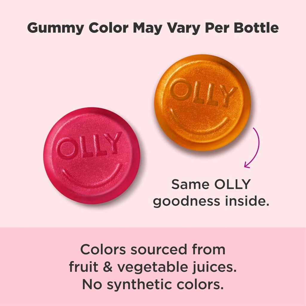OLLY Undeniable Beauty Gummy, for Healthy Hair, Skin & Nails,* Biotin, Vitamins C & E, Keratin, Chewable Supplement, Grapefruit Flavored, 60 Day Supply - 120 Count