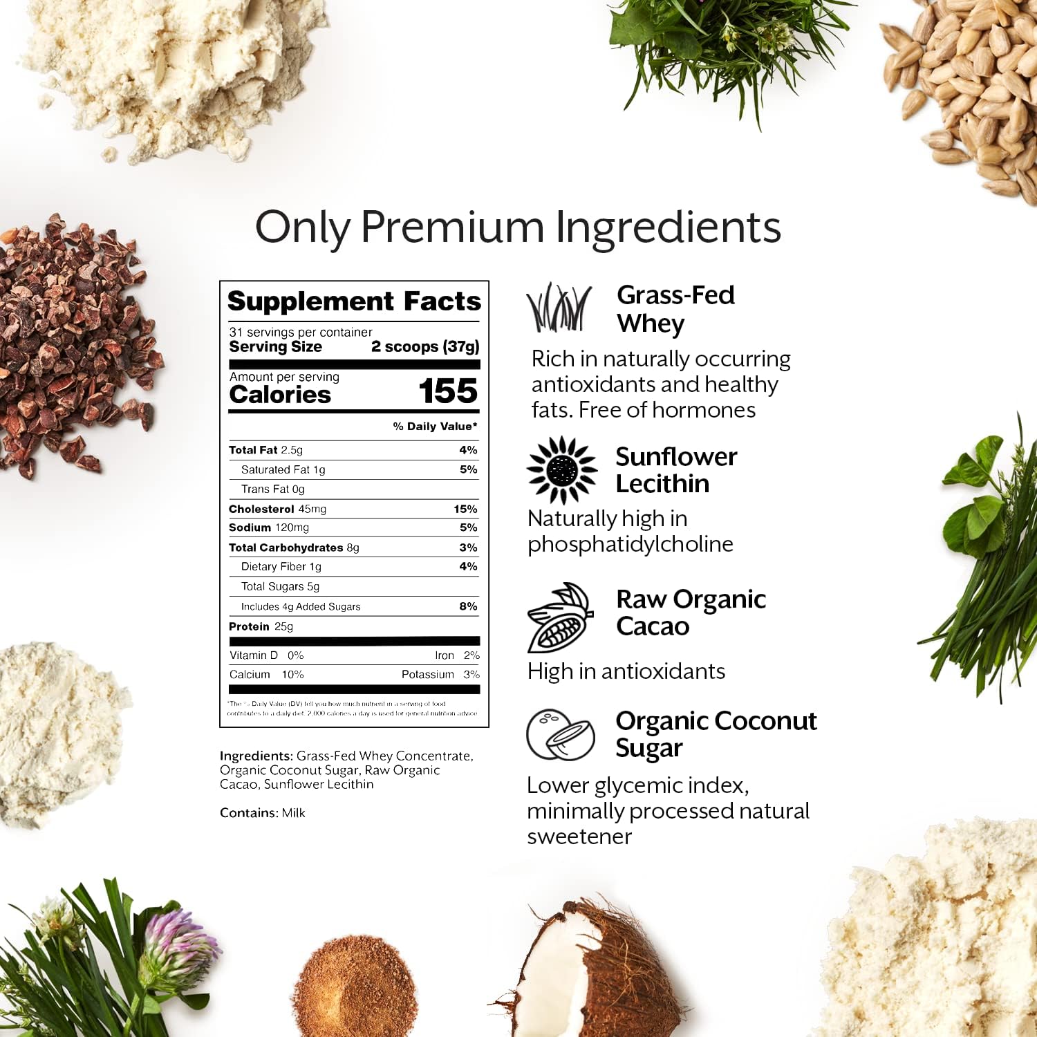 ProMix Nutrition Whey Protein Powder, Chocolate Peanut Butter - Grass-Fed - ­Post Workout Fitness & Nutrition Shakes, Smoothies, Baking & Cooking Recipes - Gluten-Free - 2.5 Pound (Pack of 1)