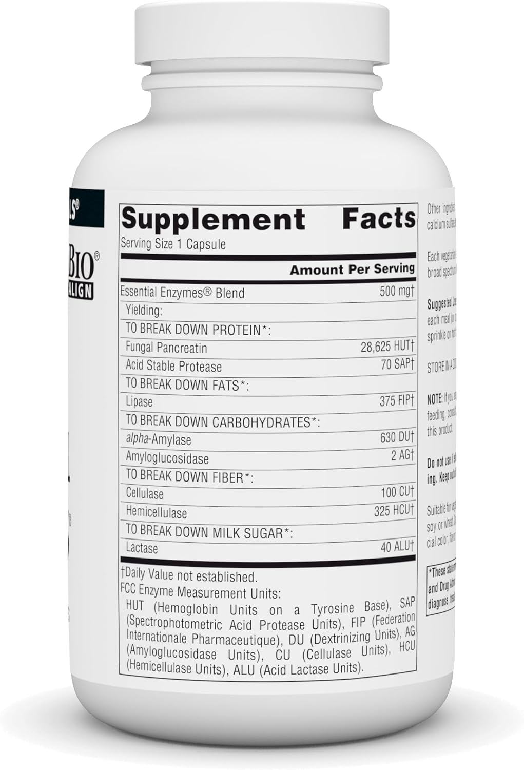 Source Naturals Essential Enzymes in Vegetarian Capsules, Digestive Aid* 500 Mg - 240 Capsules