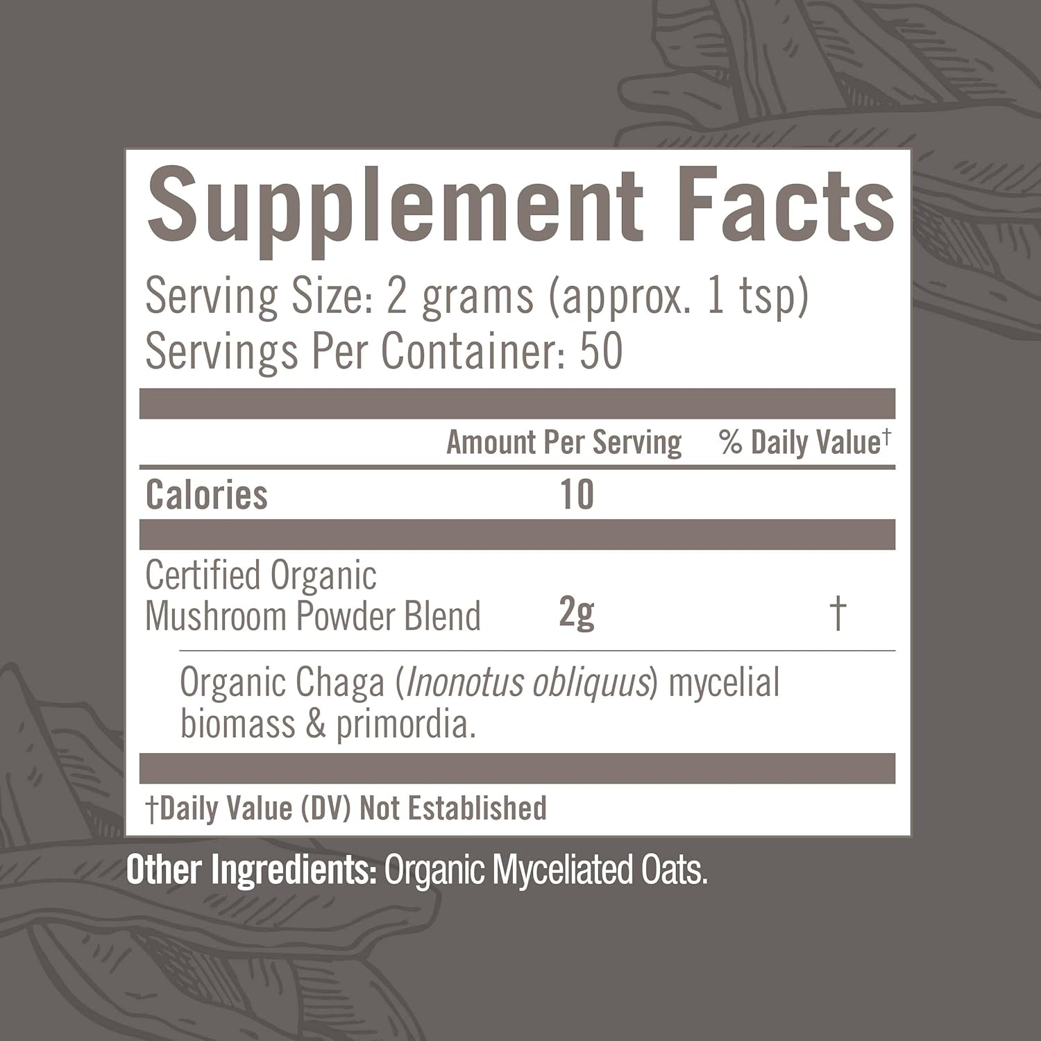 OM MUSHROOM SUPERFOOD Chaga Organic Mushroom Powder, 3.5 Ounce, 50 Servings, US Grown, Sacred Antioxidants & Immune Support, Superfood Mushroom Supplement