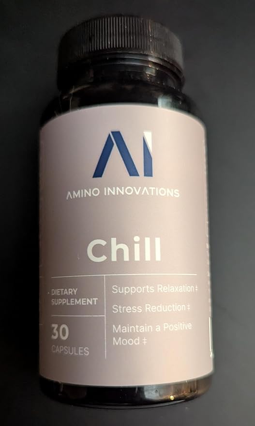 Amino Innovations CHILL Peptide Supplement Capsules with DHH-B and Peptide for Daily Use, Helps You Unwind, Recover, and Wake Up Refreshed - 30 Capsules (30 Regular Servings)