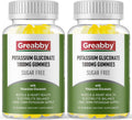 Potassium Gluconate 1000 mg Gummies, Sugar Free for Women & Men Adults, Support Muscle Cramps & Heart Health, Chewable Potassium Supplement, Lemon Flavor, Vegan Source, 120 Gummies