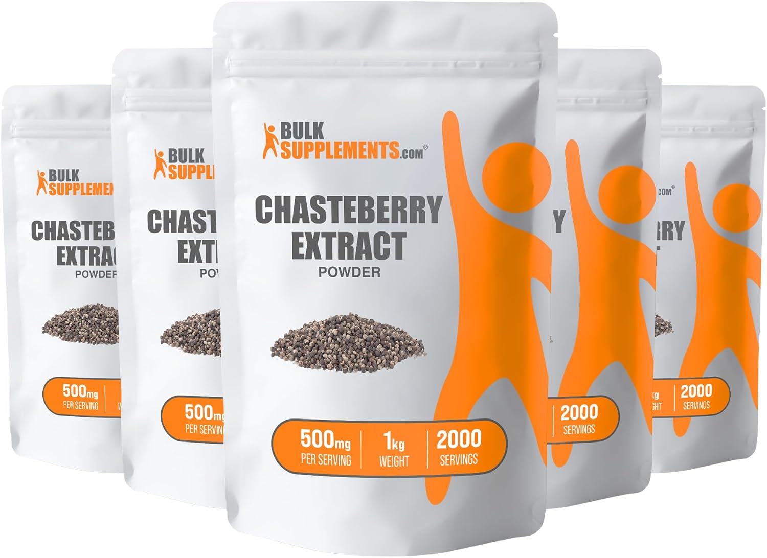 BulkSupplements.com Chasteberry Extract Powder - from Vitex Berry, Chasteberry Supplement - Gluten Free, 500mg per Serving, 5kg (11 lbs) (Pack of 5)