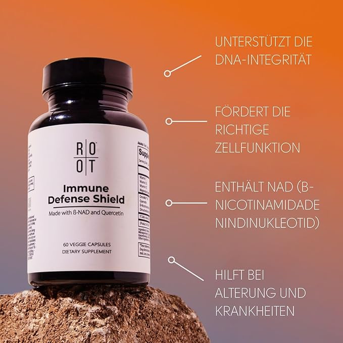 Root Wellness Immune Support Supplement with Vitamin D C K2, Quercetin and Trace Minerals from Great Salt Lake, Digestive Enzymes NAD Supplement for Adults, 60 Capsules