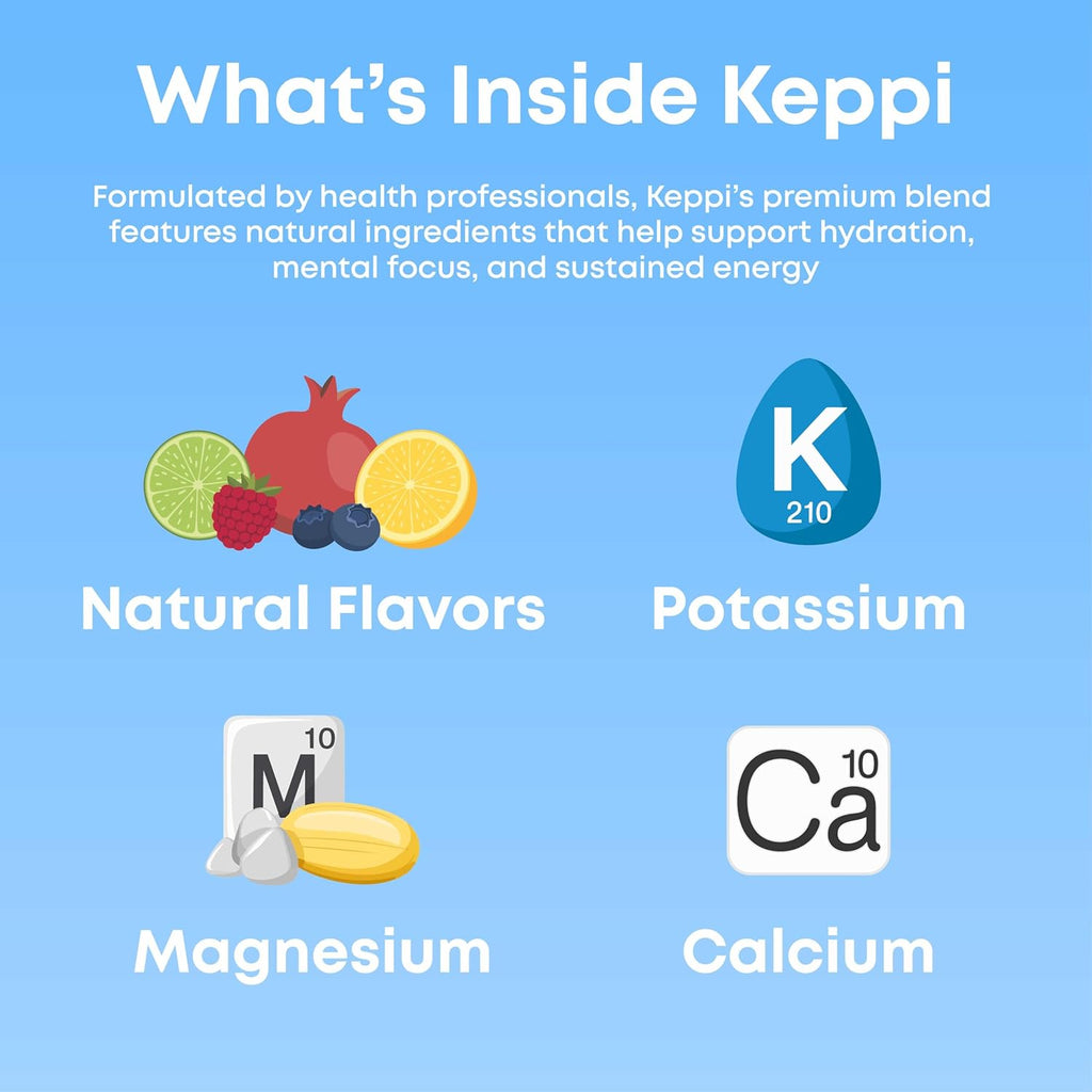 Keppi Electrolytes Powder Packets Assorted Flavors – Sugar Free Hydration Drink Mix with Potassium, Magnesium, Sodium – 30 Hydration Packets – Keto, Vegan, Fasting-Friendly, Zero Calorie