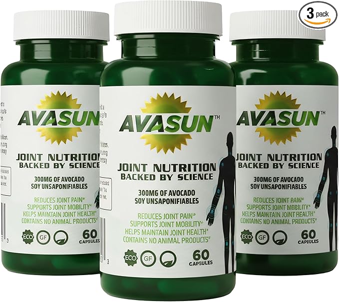 ASU Joint Support Supplement – 300mg Avocado Soy Unsaponifiables for Joint Comfort, Mobility & Cartilage Health, Clinically Studied, Plant-Based, Non-GMO, Gluten-Free, 60 Capsules (6 Month Supply)