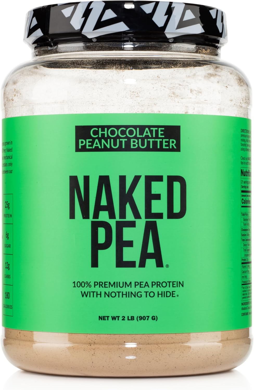 NAKED Pea - Chocolate Peanut Butter Protein from US & Canadian Farms, Organic Cocoa, Organic Coconut Sugar - No GMO, No Soy, and Gluten Free, Aid Growth and Recovery - 21 Servings