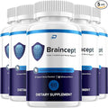 Braincept Advanced Formula Supplement Capsules – Brain Cept Natural Blend Focus Memory Support and Reviews (5 Pack – 300 Capsules)