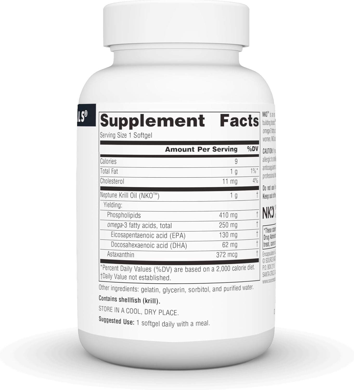 Source Naturals NKO Neptune Krill Oil, Supports Heart Health and Cell Membrane Integrity*, 1,000 mg - 60 SoftGels