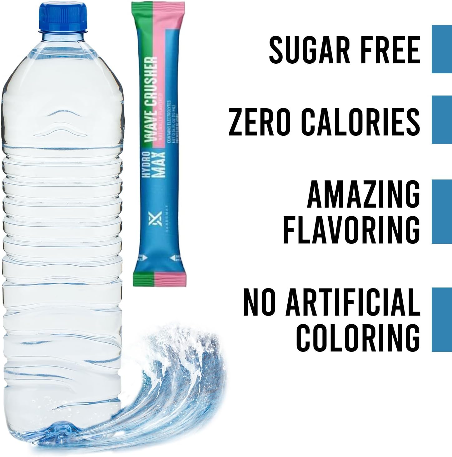 CardoMax Hydromax Electrolyte Drink Mix –Wavecrusher Flavor 15 Liquid Packets with Potassium & Magnesium – Zero Sugar, Keto & Vegan Electrolytes for Rapid Hydration & Recovery Supplement