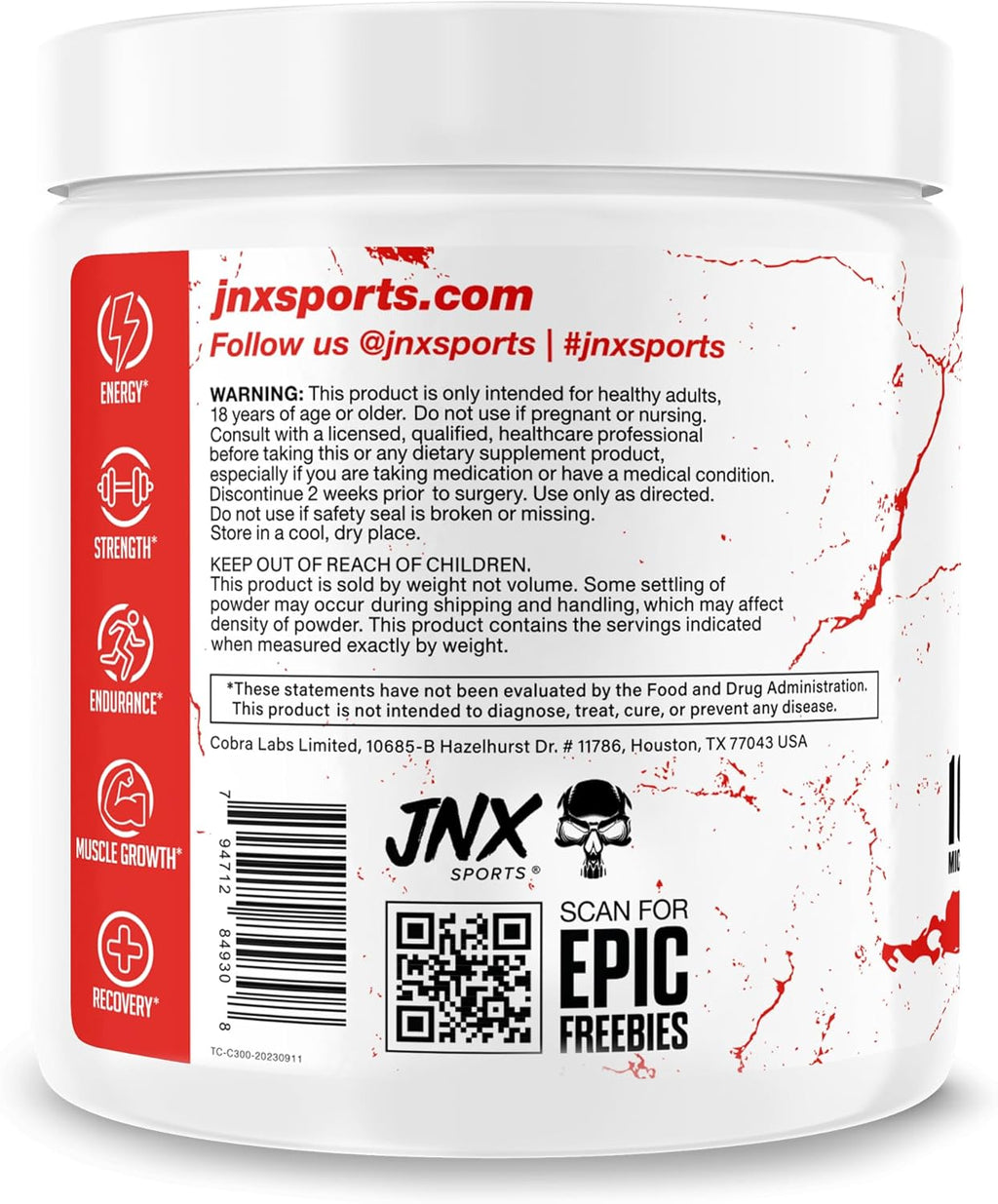 JNX SPORTS The Curse! Creatine Monohydrate Powder 60 Servings | Pure Micronized Creatine 5g Per Serving | 300g - 10.6 Ounce