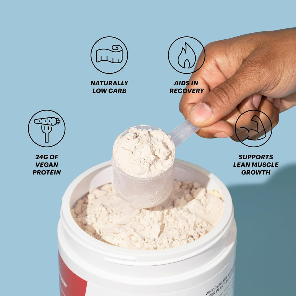 TB12 Plant Based Protein Powder by Tom Brady, 24g of Vegan Pea Protein, Low Sugar, Low Carb, Non-GMO, Meal Replacement, Keto Friendly, Paleo, Sugar Free, Cookies and Cream Flavor (30 Servings)