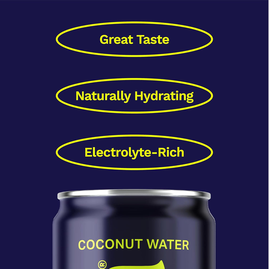 Coaqua Sparkling Coconut Water, 12 Pack, Natural Electrolytes for Hydration, Refreshing Sparkling Electrolyte Drink, Pure Coconut Water Not from Concentrate, Fat Free, 16.9 Fl Oz Cans
