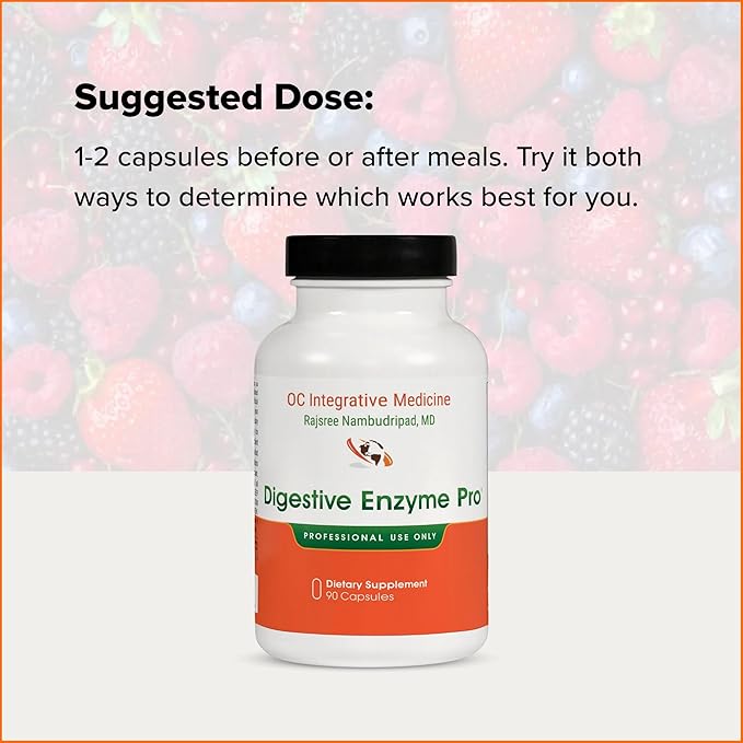 Digestive Enzyme Pro by Dr. Rajsree | Full Spectrum Enzyme with Betaine, Pepsin, Ox Bile, Pancreatin | Helps Reduce Gas, Bloating, Indigestion | Ginger and Artichoke Leaf Extract | 90 Capsules