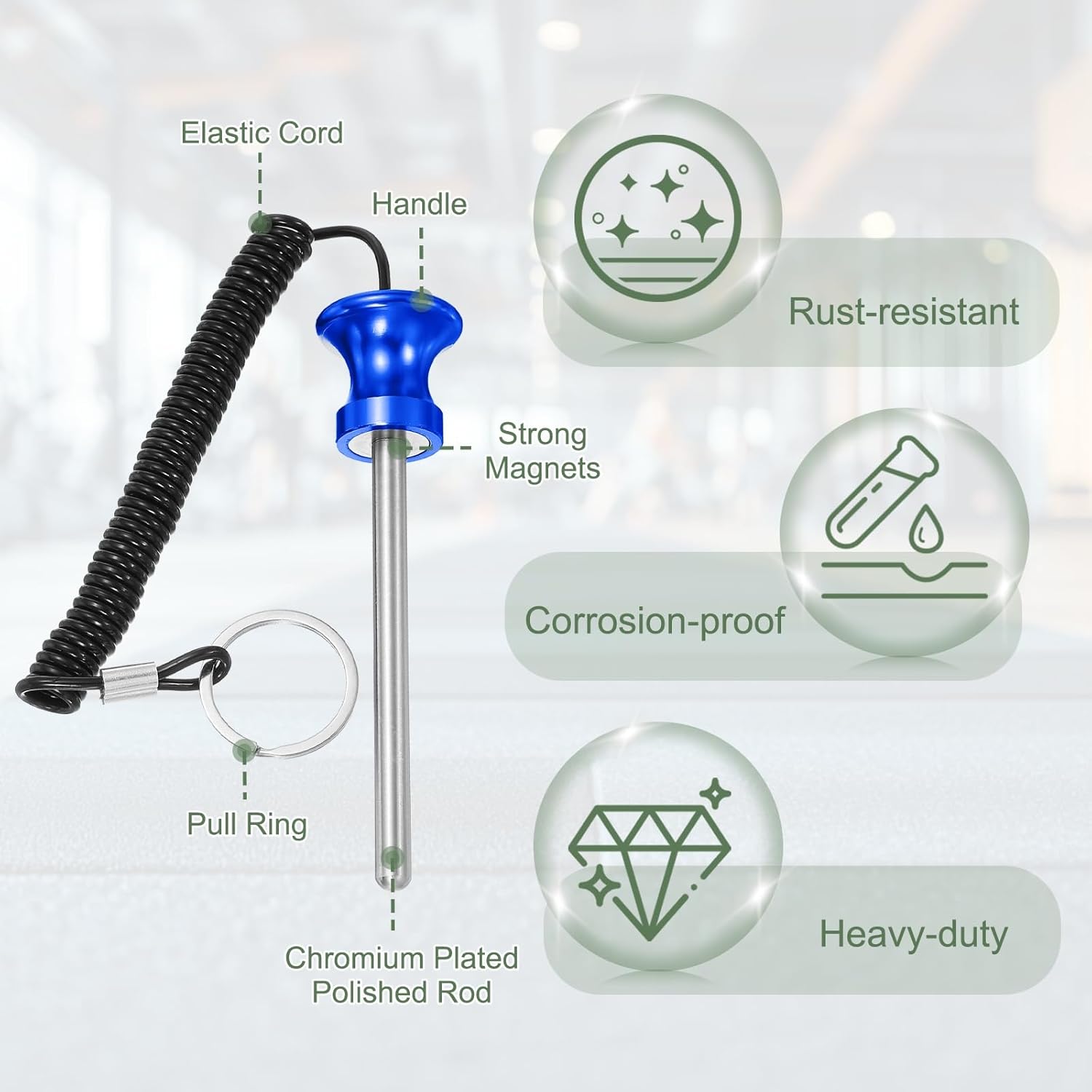 Weight Stack Pin, Weight Gym Pin Strength Training Equipment Replacement with Pull Rope for Home Gym Club