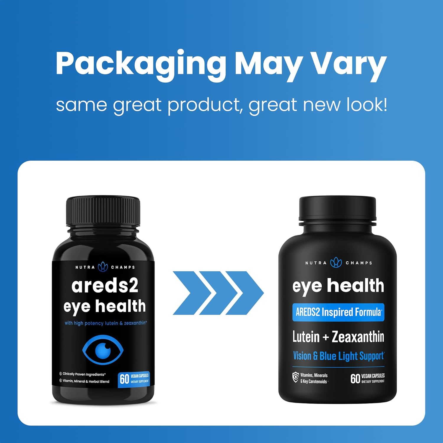 AREDS 2 Eye Vitamins | Lutein & Zeaxanthin Supplement | AREDS2 Plus Multivitamin Eye Health Supplement with Carotenoids, Bilberry Extract | Vitamins for Dry Eyes & Vision Health | 60 Vegan Capsules