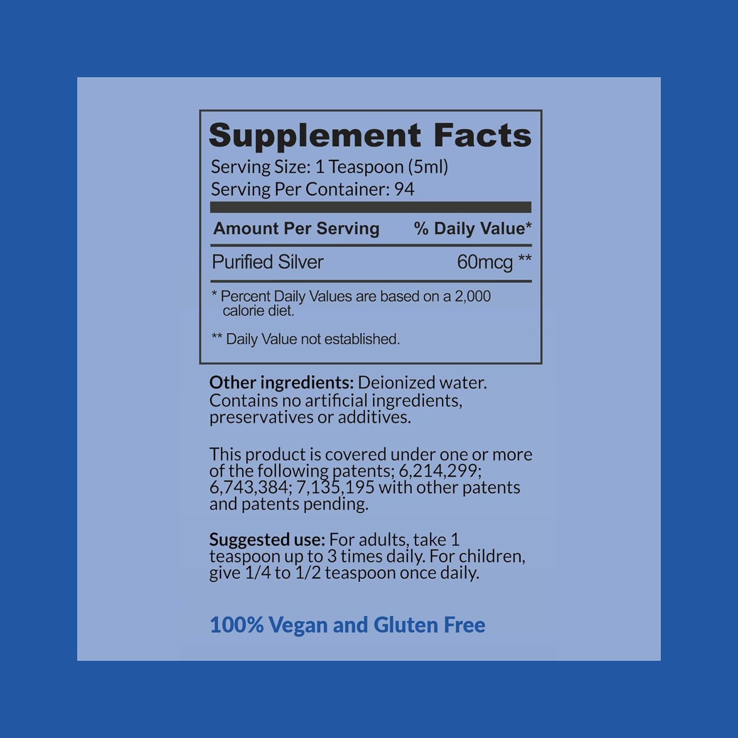 Colloidal Silver Liquid - 12 PPM Premium Silver Solution, 60 MCG Per Serving, All Natural, Vegan Immune System Support, Ionic Silver Water Daily Mineral Supplement 16 Fl oz, 96 Servings