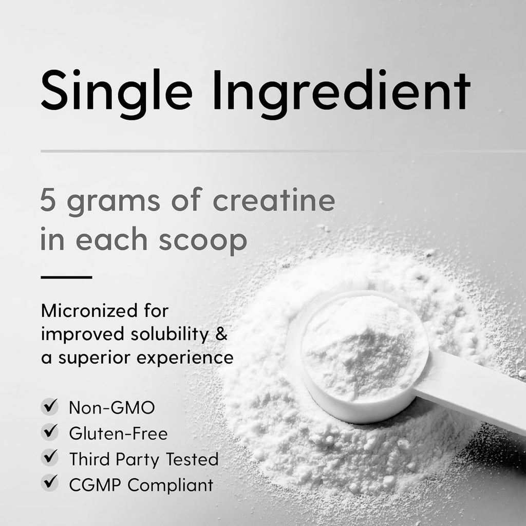 HEARTHY FOODS Creatine Monohydrate Micronized Powder 500G - 100 Servings, 5000mg Per Serving (5g) - 17.64 Oz for Men & Women Muscle Growth & Recovery - UNFLAVORED