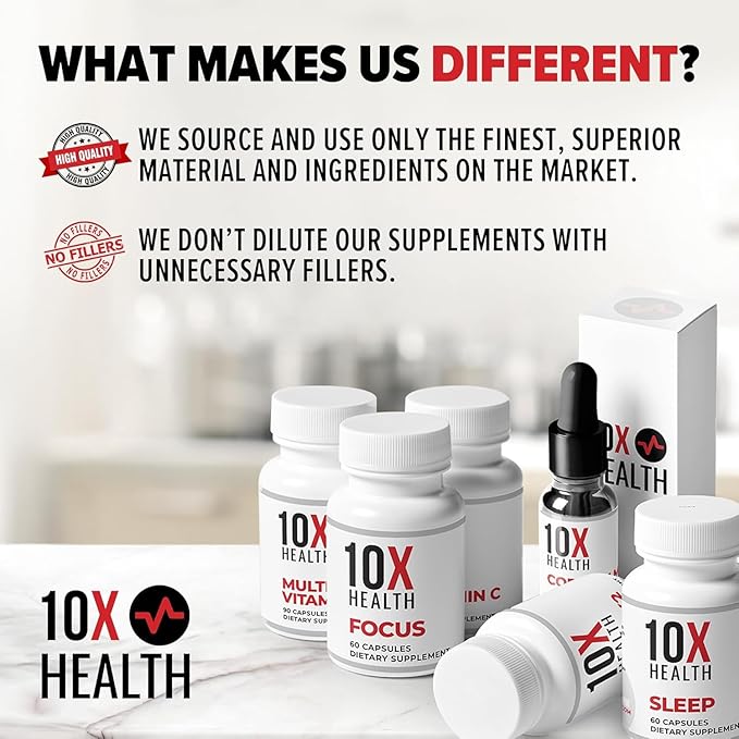 10X Health MIC Chromium Supplements - 60 Capsules - Contains Choline Inositol & L Methionine - Mineral Supplements for Daily Nutritional Support - Chromium, L-Methionine, Choline Supplements