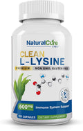 Clean L-Lysine 600mg, 120 Capsules | Vegan, Non-GMO, & Gluten Free