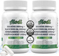 Super Sea Moss Blend - Advanced Formula with Ashwagandha KSM 66, Black Seed Oil, Burdock Root, Bladderwrack, Turmeric, ACV, Ayurveda - Lab Tested for Maximum Potency for Men and Women (2 Bottles)