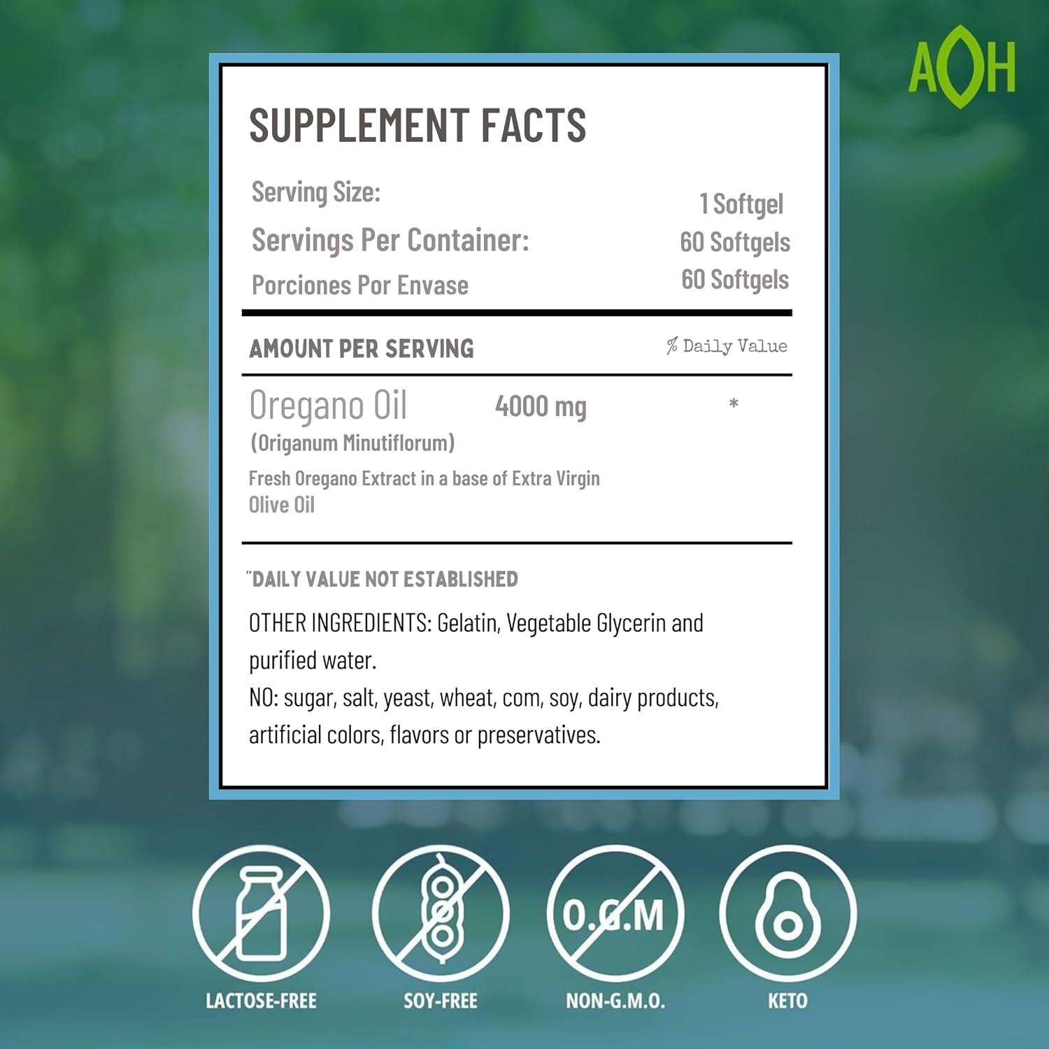 Oil of Oregano, 60 Softgel – Immune and Intestinal Support Supplement for Healthy Digestive – Formulated with Extra Virgin Olive Oil – Plant Based, Vegan and Non-GMO