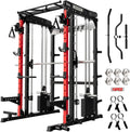 RitFit M2 PRO-3D Smith Machine with Weight Stack, 3D Functional Trainer & Power Cage, 308.6lbs Stack, 16 Adjustment Holes, 6 Storage Pegs for Full-Body Home Gym