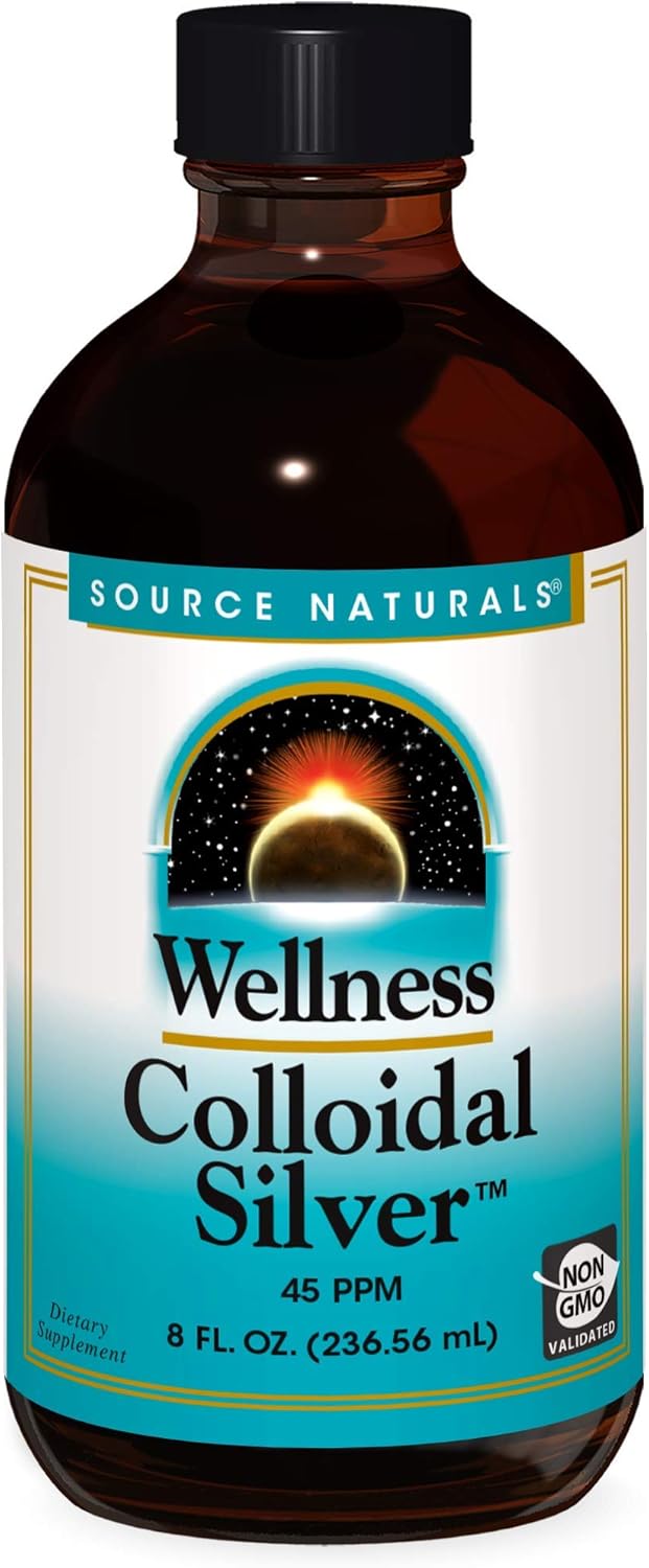Source Naturals Wellness Colloidal Silver 45 ppm, Supports Physical Well Being* - 8 Fluid oz