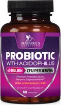 Probiotics 60 Billion CFU per Serving - 10 Strains + Prebiotics - Digestive Health, Gut & Immune Support - Supports Occasional Constipation, Gas & Bloating for Women & Men Shelf Stable - 60 Capsules