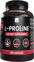 PURE ORIGINAL INGREDIENTS L-Proline (365 Capsules) No Magnesium Or Rice Fillers, Always Pure, Lab Verified