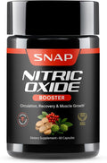 Snap Supplements Nitric Oxide Supplement with L-Arginine to Support Energy, Quick Recovery, Heart Health, Muscle Growth & Circulation, 60 Vegetarian Capsules (1 Month Supply)
