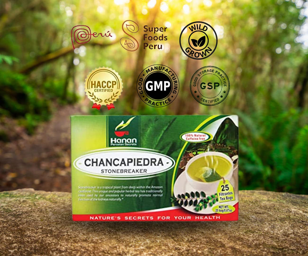 Hanan Peruvian Secrets Chancapiedra Herbal Tea | 100% Natural Stonebreaker | 25 Tea Bags | Aids in Promoting Normal Kidney Function Naturally