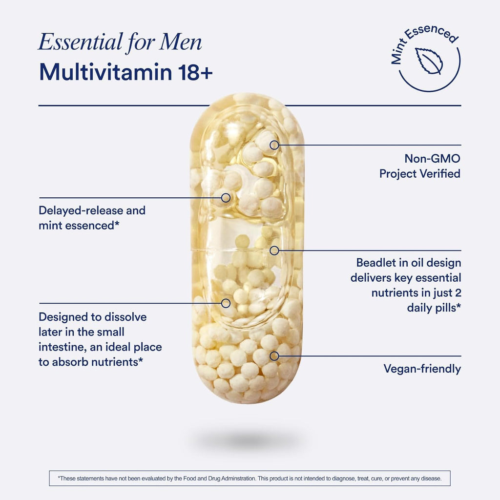 Ritual Multivitamin for Men 18+ with Zinc, Vitamin A and D3 for Immune Function Support*, Omega-3 DHA, B12, K2, Gluten Free, Non-GMO, Vegan, Mint Essenced, 30 Day Supply