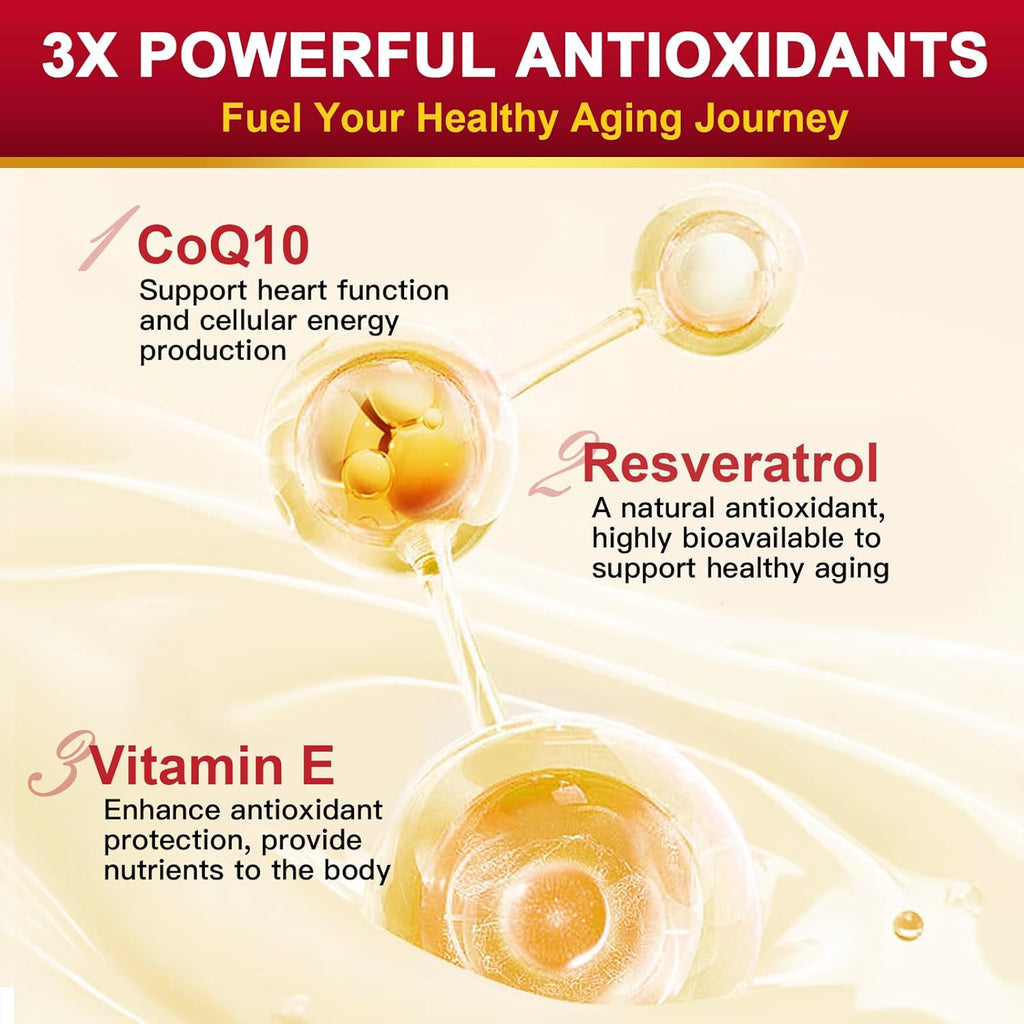 ZEBORA CoQ10-400mg with Trans-Resveratrol, PQQ & Vitamin E - High Absorption Coenzyme-Q10 with BioPerine - Powerful Antioxidant for Heart & Energy-Production,120 Veggie Capsules