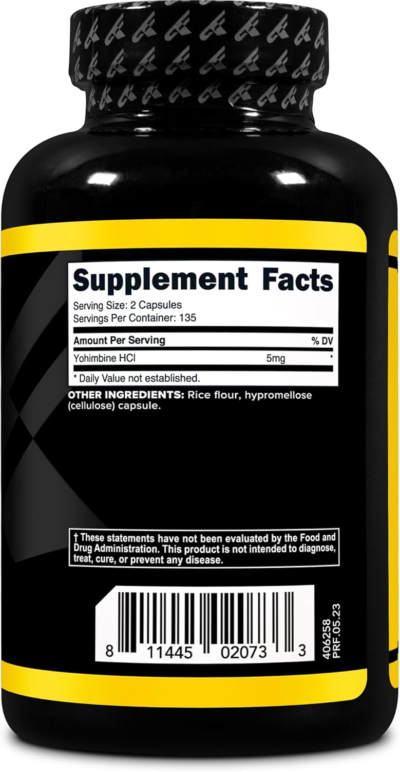 PrimaForce Yohimbine HCl 2.5mg, 270 Capsules - Premium Supplement, Boosts Performance, Zero Fillers, Non-GMO and Gluten Free