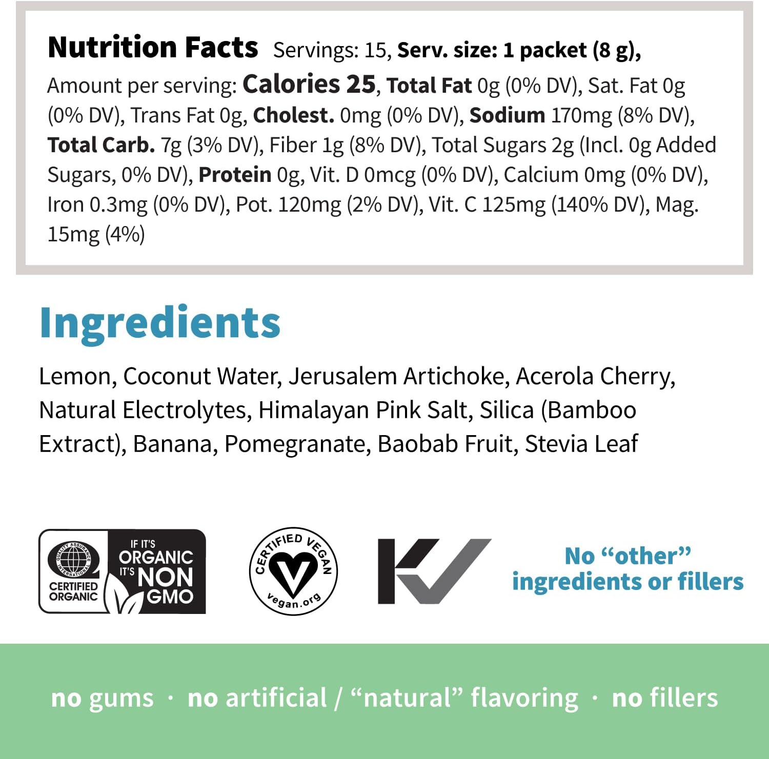 Sprout Living, Colorfuel Hydration Powder Drink Mix, Organic Superfoods + Adaptogens | Hydration & Recovery, Electrolytes, Himalayan Pink Salt, Coconut Water, Lemon Citrus Flavor (15 Stick Packs)