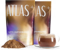 Atlas+ Latte Superblend– Premium Mushroom Coffee with Collagen, Probiotics, D3 & B12, Lion’s Mane, Reishi, Cordyceps, Coconut– for Energy, Focus, Immunity & Gut Health– 40 Servings (2 Bags)