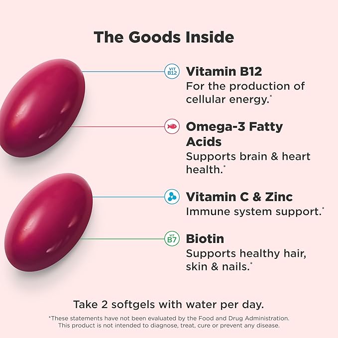 OLLY Ultra Women's Multi Softgels, Overall Health and Immune Support, Omega-3s, Iron, Vitamins A, D, C, E, B12, Daily Multivitamin, 30 Day Supply - 60 Count