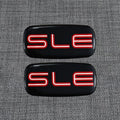Pair Set SLE Emblems 3D Nameplate Sticker Badge Compatible with Sierra Suburban Yukon 1500 2500 3500 15036134 (Black Red)
